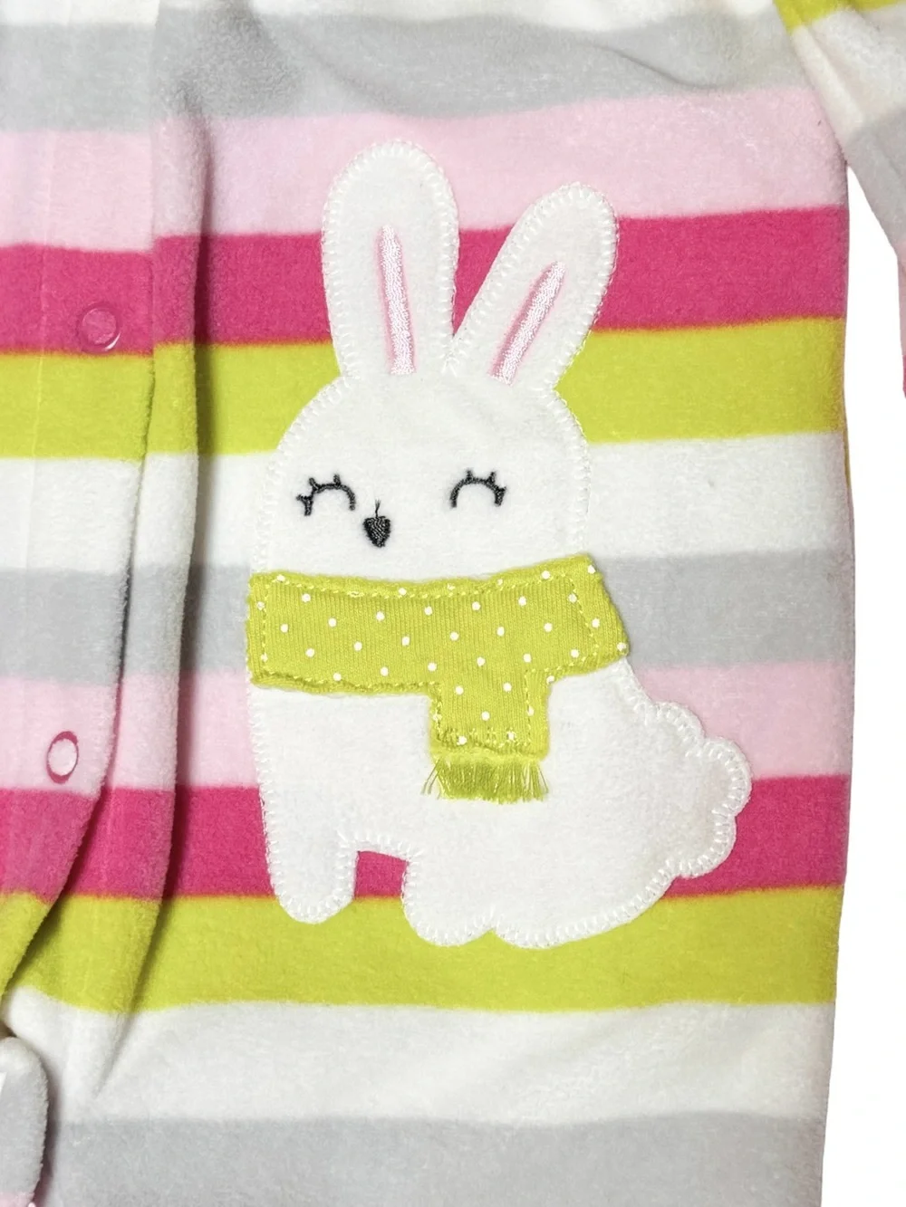 Carter’s Fleece Striped Hooded Bunny Appliqué Romper 18M